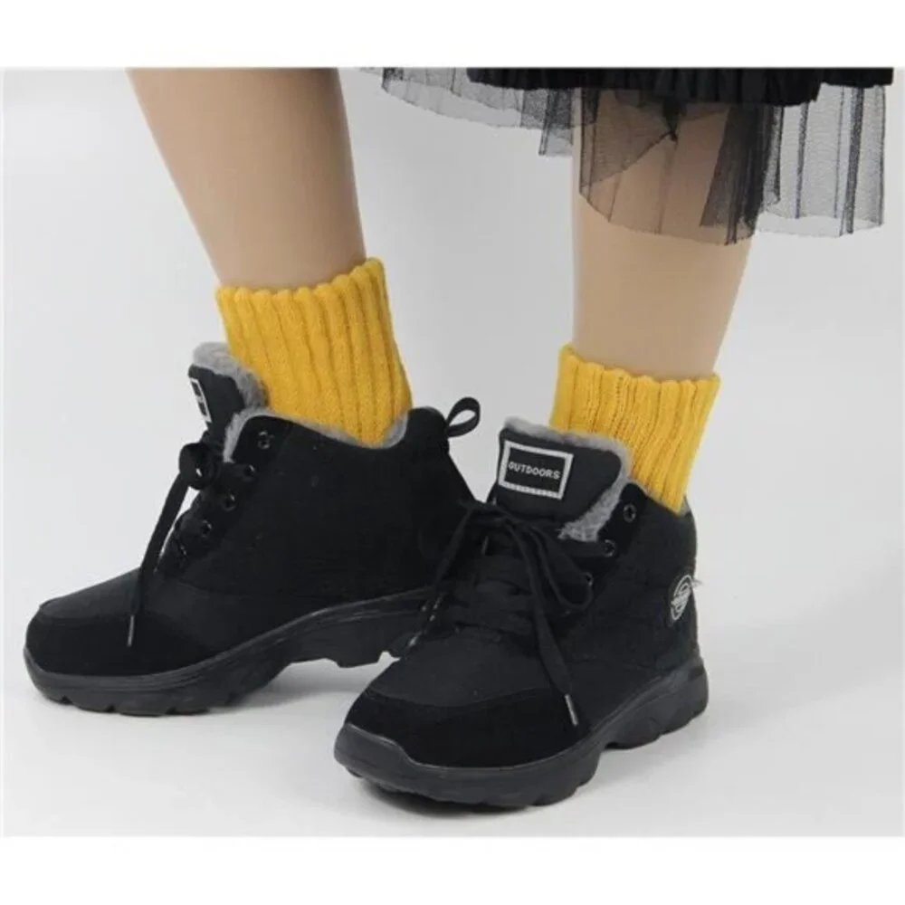 5 Pairs Multicolored Boot Sock for Women Winter Solid Thick Warm Cozy Crew Socks